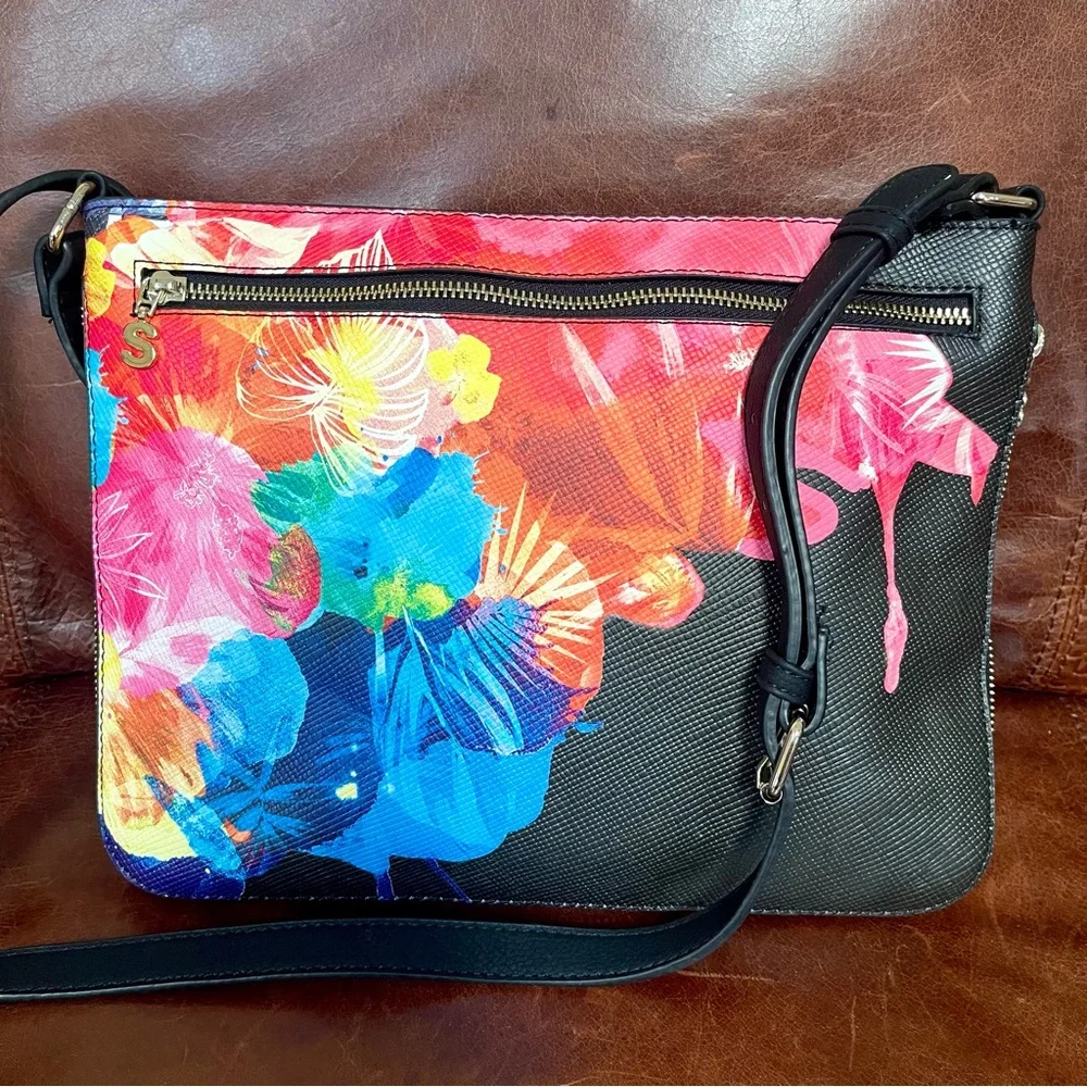 Desigual Corel Molina Expandable Leather Crossbody & Shoulder Bag New Condition